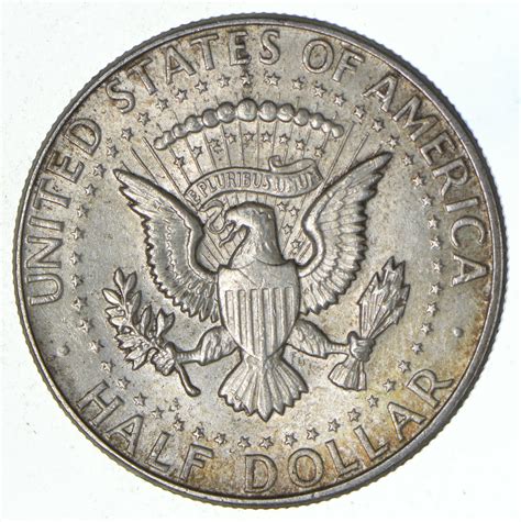 Beautiful Toned 1964 Kennedy Silver Half Dollar 90 Us Coin