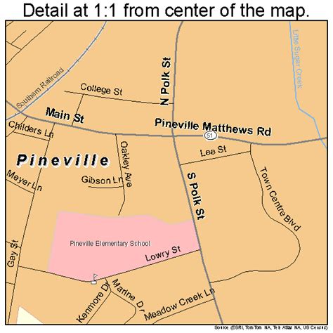 Pineville North Carolina Street Map 3752220