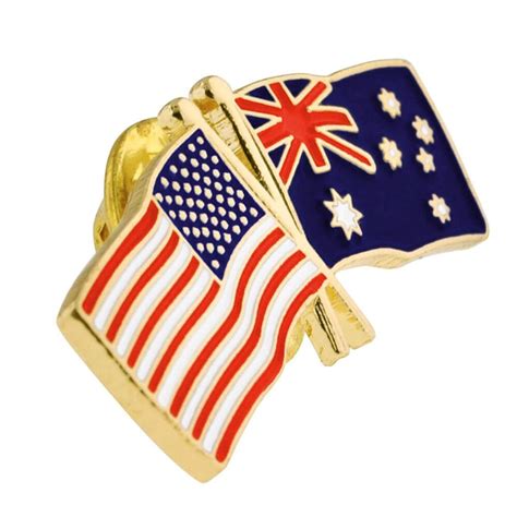 Pinmarts Usa And Australia Crossed Friendship Flag Enamel Lapel Pin Cx119penchh Enamel