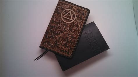 Custom Made Leather Alcoholics Anonymous Big Book Cover With Serenity