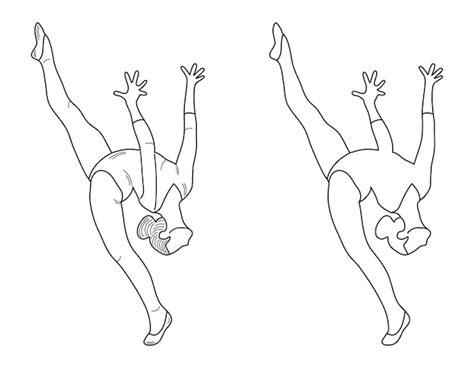Premium Vector Outline Figure Of A Gymnast In A Sports Pose Gym Girl
