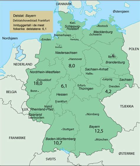 Åk på en weekendresa till berlin eller hamburg eller kanske en roadtrip söderut i sommar. Tyskland Kart Delstater | Kart