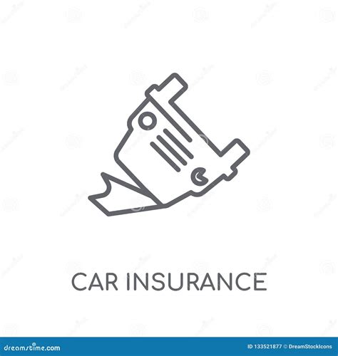 Car Insurance Linear Icon Modern Outline Car Insurance Logo Con Stock
