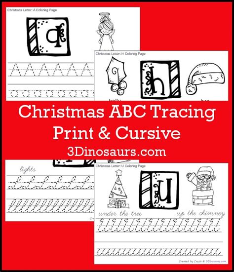 Free Christmas Themed Print And Cursive Handwriting Worksheets