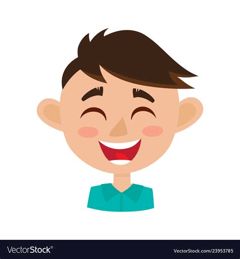 Boy Happy Face Expression Cartoon Royalty Free Vector Image