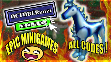 October 2021 Epic Minigames Codes Free Items All New Roblox Epic