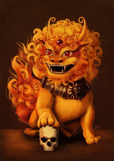 Komainu Japanese Myth A Lion Like Creature With Attributes Of A Dog