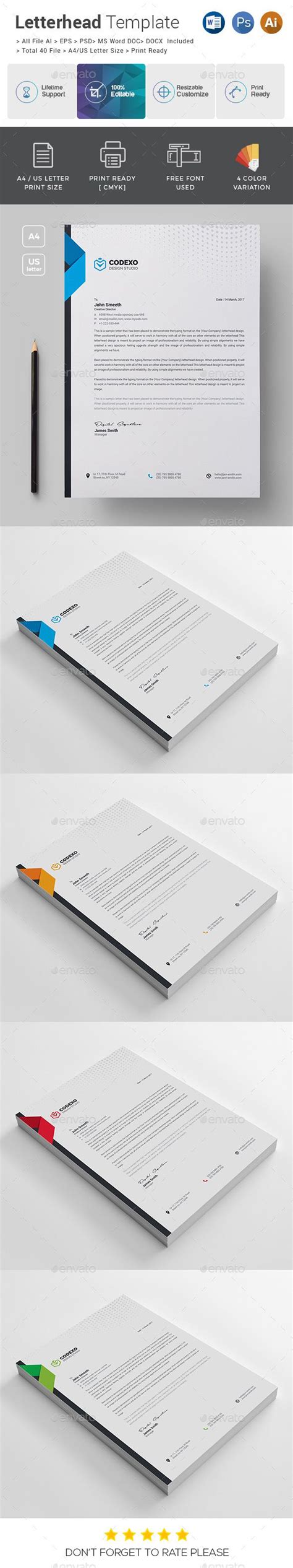 Letterhead templates are a valuable tool to help your staff maintain brand consistency and streamline work. Corporate Letterhead Template | Letterhead template ...