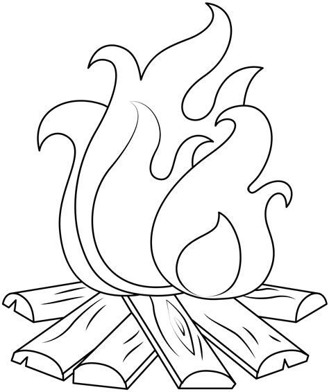 Campfire Coloring Page Colouringpages