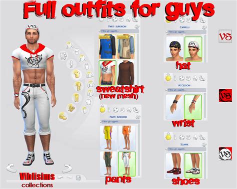 Mod The Sims Full Outfits For Guys Sweatshirts Pants Hat Wrist
