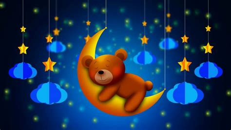 Cute Bear Cartoon Sleeping On Moon Stock Footage Video 100 Royalty