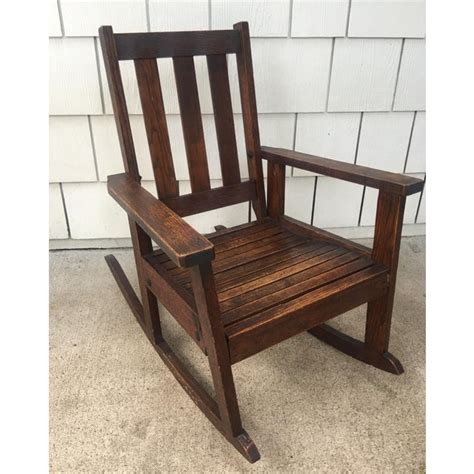 Antique Stickley Style Mission Oak Childs Rocking Chair Chairish