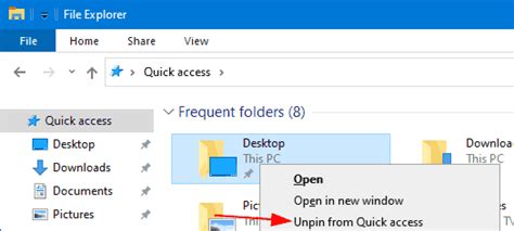 Remove Frequent Folders From Quick Access In Windows 10