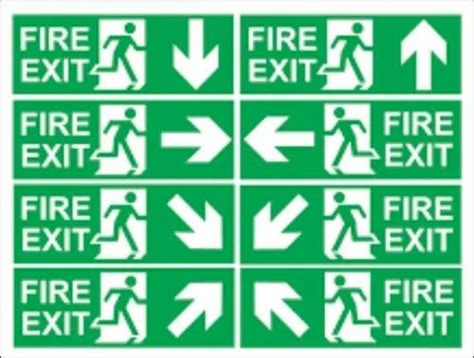 Fire Exit Door Signs With Fire Exit Running Man And Arrow Reflective