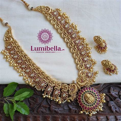 Lumibella Fashion Gold Long Haram Designs With Kemp Stones At Rs 5995