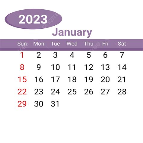 Calendario Bulan Enero 2023 Png Png Kalender Calendar