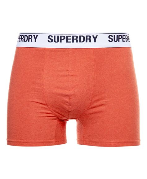 Mens Organic Cotton Boxers Triple Pack In Multi Superdry