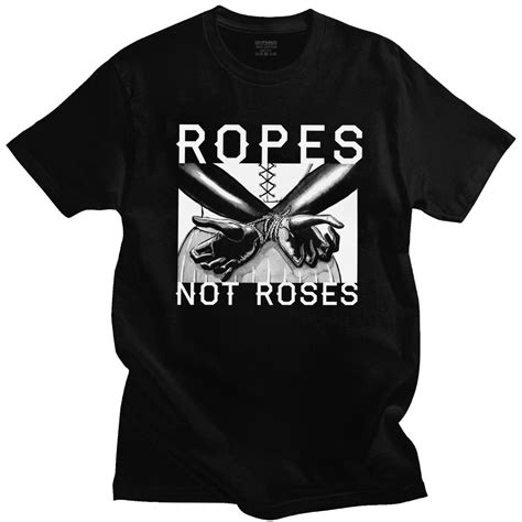men s ropes not roses clench shibari t shirt short sleeve cotton tshirt bdsm dominant submissive