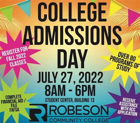 College Admissions Day Set For July 27 At Rcc Robeson Community College Robeson Community