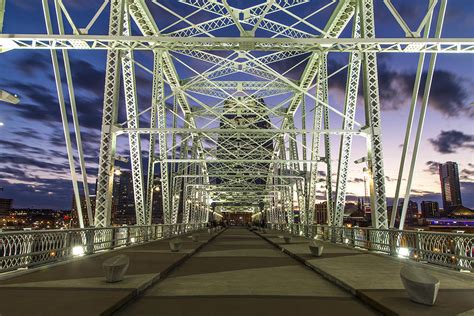 Pedestrian Bridge In Nashville At Sunset Photograph By John Mcgraw Pixels