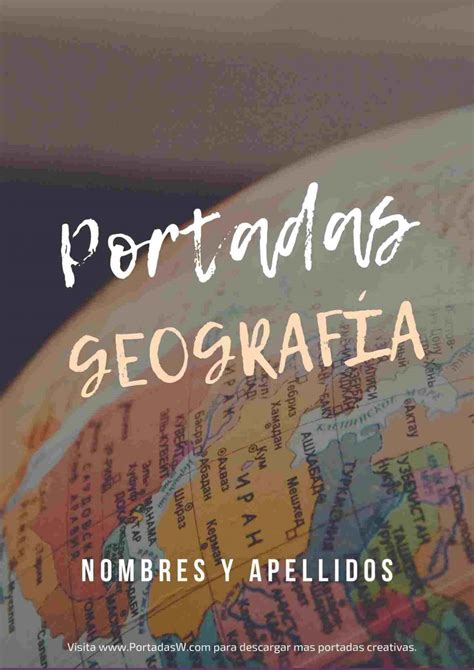 ᐅ Portada Original de Geografía para Cuadernos en Word