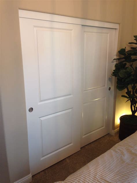 Learn how to install sliding closet doors. 2 Panel / 2 Track Hollow Core Mdf Bypass Closet Doors ...
