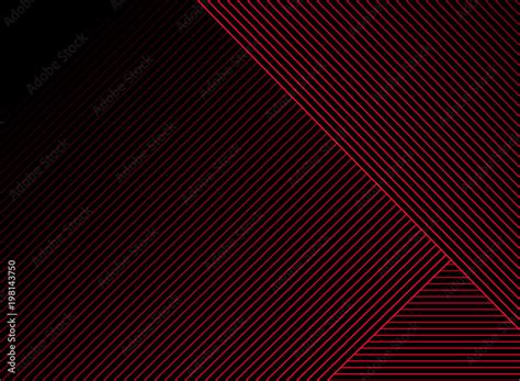 Abstract Striped Red Lines Pattern Overlay On Black Background And