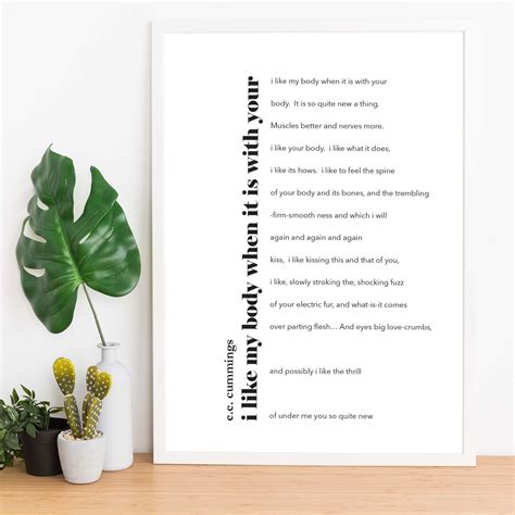 I Like My Body When It Is With Your Ee Cummings Poem Etsy