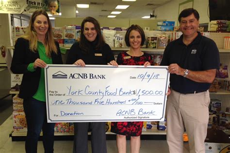 The york county food bank's mission is to eliminate hunger in york county, while serving our 130 distribution partners so they can help people in need. Community Involvement | ACNB Bank