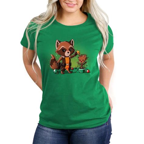 Rocket Around The Christmas Tree T Shirt Official Marvel