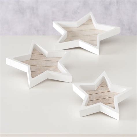 Set Of 3 Wooden Star Trays Stern Boltze Christmas Decor Farm Shed
