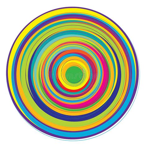 Random Colorful Concentric Circles Rings Stock Vector Illustration