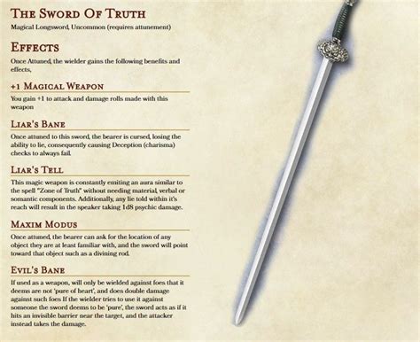 Weaker sword of truth | Dnd dragons, Dungeons and dragons homebrew, D&d