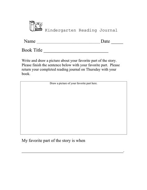 Kindergarten Reading Log Template In Word And Pdf Formats Page 2 Of 3