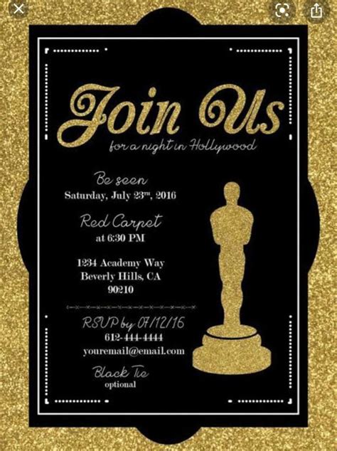 Free Printable Oscar Party Invitations