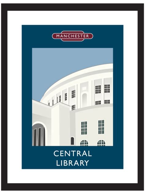 MANCHESTER - Central Library - Poster | Library posters, Central library, Manchester central