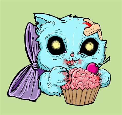 Zombie Kitty Haz Cupcake By Kowaigirl On Deviantart