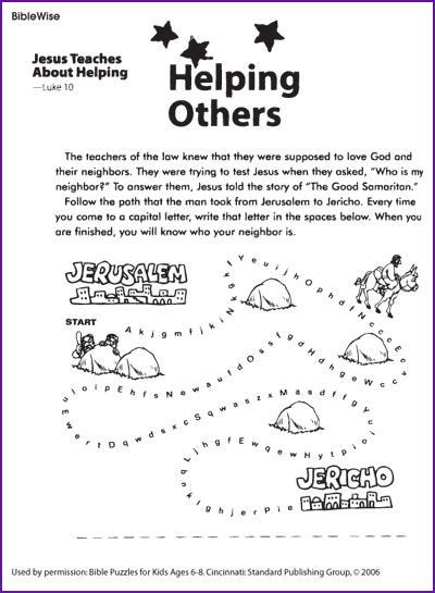 Follow The Path To Find The Good Samaritan Fun And Games For Kids