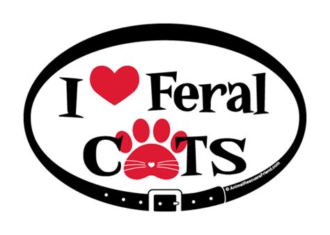 I Love Feral Cats Decals Or Magnets