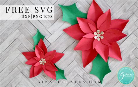 Holiday Poinsettias Svg Cut File Set For Christmas Crafting Fun