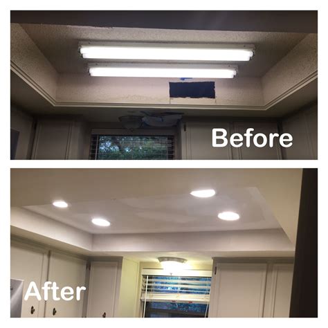 1970s Kitchen Light Box Before And After Fluorescent Light Removed Can