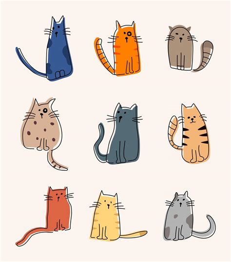 Desenhos De Gatos Sentados MODISEDU