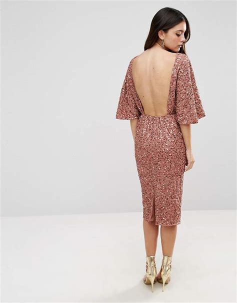 Asos Sequin Kimono Midi Dress Shopstyle