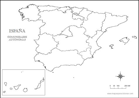 Mapa Comunidades Autonomas España Para Imprimir