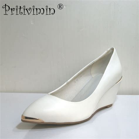 Buy Fashion Pointed Toe Wedges Pumps Women Genuine