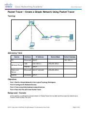 2 1 1 5 Packet Tracer Create A Simple Network Using Packet Tracer Pdf