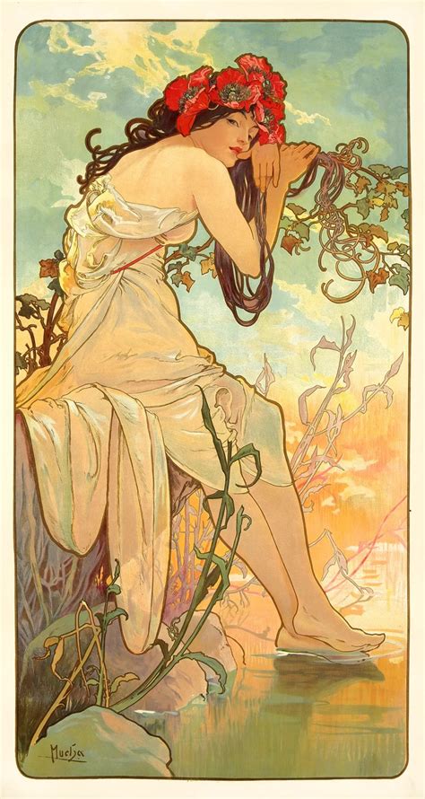 Fine Arts The Seasons By Alfons Mucha 1896