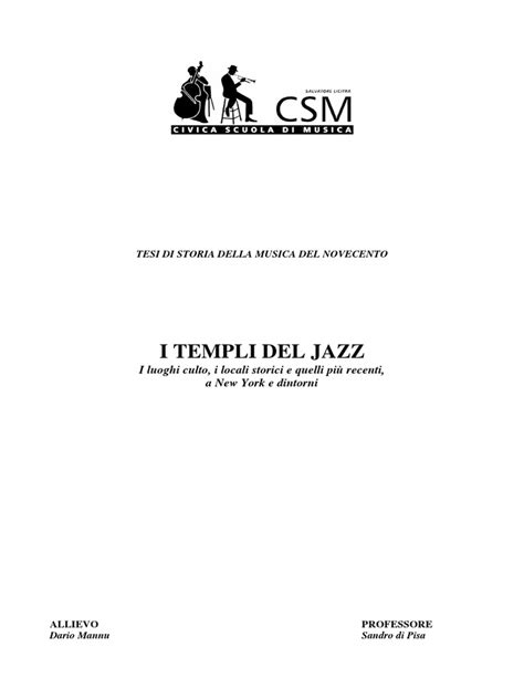 Tesina I Templi Del Jazzpdf