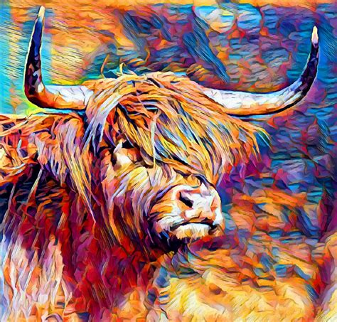 Highland Cow 6 Painting By Chris Butler Pixels