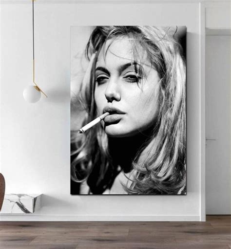 Angelina Jolie Smoking Blonde Girl Poster Pop Art Pop Star Etsy